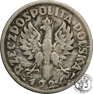 II RP 1 złoty 1924 kobieta z kłosami st. 3-