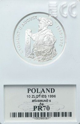 10 zł 1996 Zygmunt II August półpostać RZADKIE