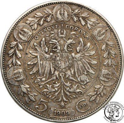 Austria 5 Koron 1909 st.3+