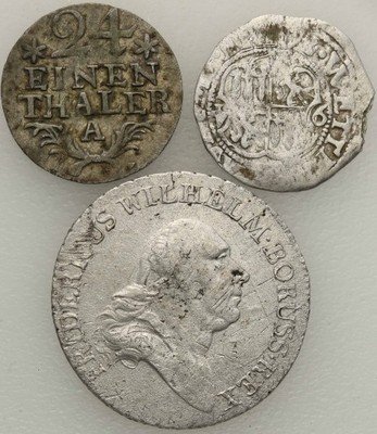 Niemcy Prusy XVIII w. monety (3 szt.) srebro st. 3