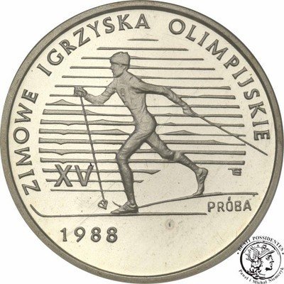 PRÓBA Srebro 1000 zł 1987 Zimowe Igrzyska PR70