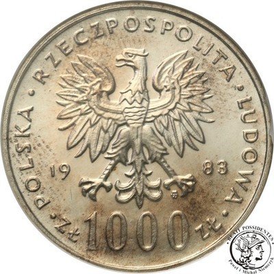 1000 złotych 1983 Jan Paweł II MS70