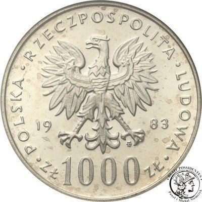 1000 złotych 1983 Jan Paweł II MS68
