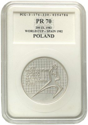 200 złotych 1982 FIFA Hiszpania PR70
