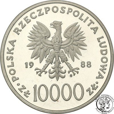 10000 zł 1988 Jan Paweł II X lat Pontyfikatu PR70