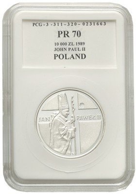 Papież 10 000 zł 1989 Jan Paweł II Pastorał PR70