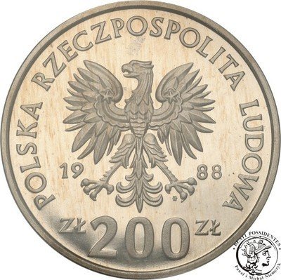 PRÓBA CuNi 200 złotych 1988 Włochy 1990 PR70