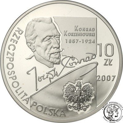 10 złotych 2007 Korzeniowski PR70