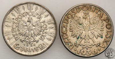 Polska II RP 2 złote Piłsudski + żaglowiec 1934-36