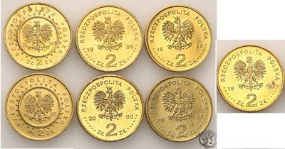 Polska 2 złote 1997-1999 lot 7 sztuk różne st. 1-