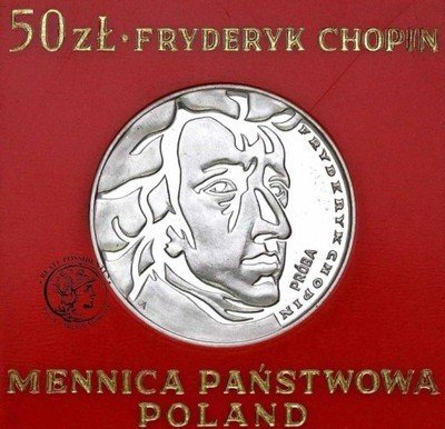 Polska PRL PRÓBA SREBRO 50 złotych 1972 Chopin stL