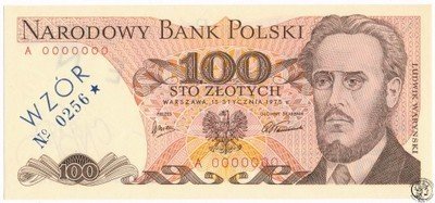 Banknot WZÓR 100 złotych 1975 st.1
