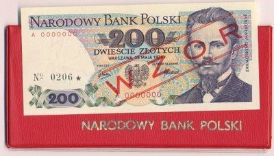 Banknot WZÓR 200 złotych 1976 st.1