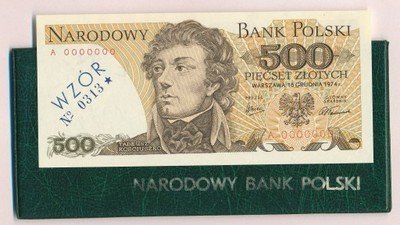 Banknot WZÓR 500 złotych 1974 st.1