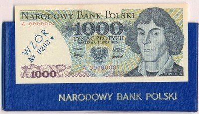 Banknot WZÓR 1000 złotych 1975 st.1
