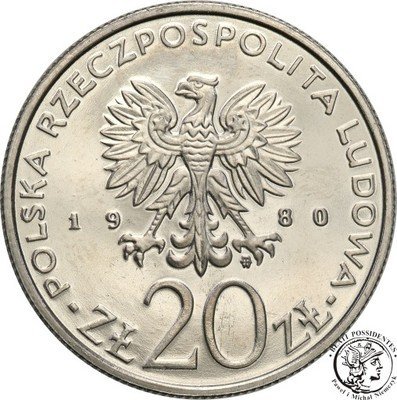 PRÓBA NIKIEL 20 złotych 1980 Oly Moskwa st.L