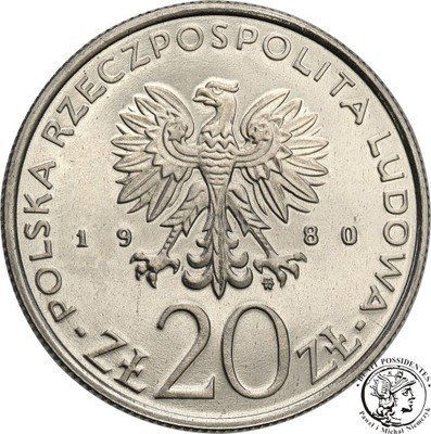 PRÓBA NIKIEL 20 złotych 1980 Oly Moskwa st.L