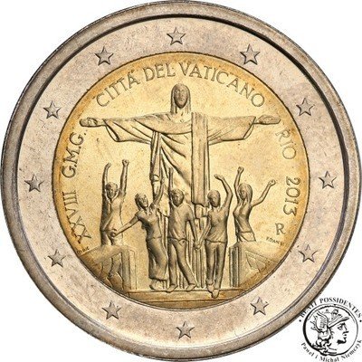 Watykan 2 euro 2013 st. 1 PIĘKNY