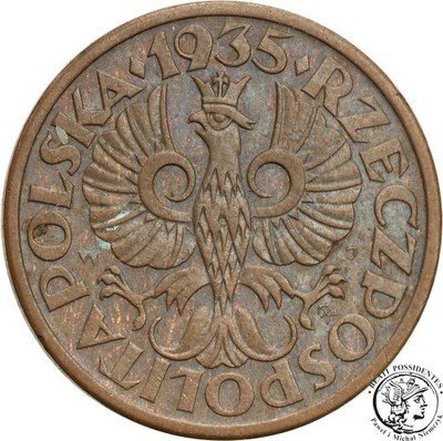 Polska II RP 1 grosz 1935 st. 1 PIĘKNY