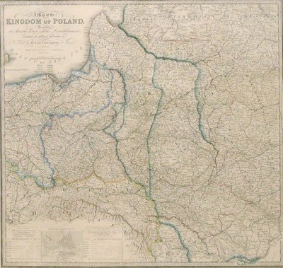 Mapa Królestwa Polskiego, Londyn 1816 r. oryginał