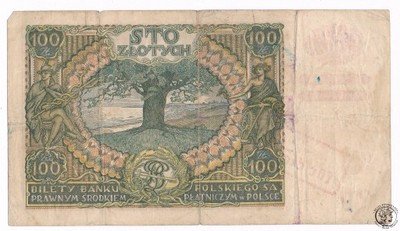 Gen. Gub. 100 złotych 1934 z nadrukiem st.4