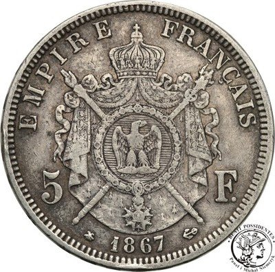Francja 5 franków 1867 A st.3