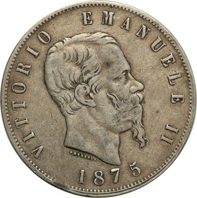 Włochy 5 lirów 1875 st.3