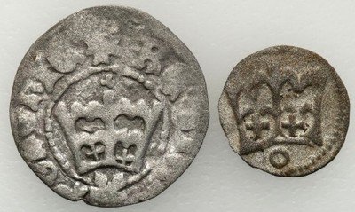 Jan Olbracht półgrosz + denar 1492-1501 Kraków st3