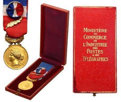 Francja medal Minister Spr Wewnętrznych 1894 ZŁOTO