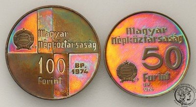 Węgry 100 + 50 forint 1974 lot 2 szt st. L