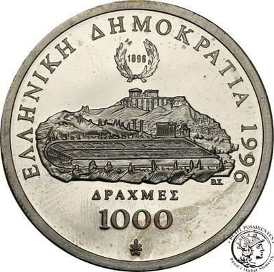 Grecja 10 000 Drachm 1996 100 lat Olimpiady st. L-