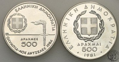 Grecja 500 Drachm 1981 + 1984 lot 2 szt st. L/L-