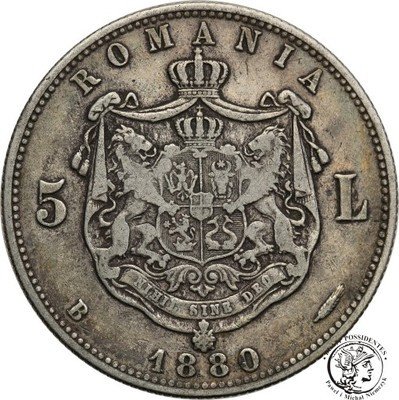 Rumunia 5 Lei 1880 Kullrich st. 3+