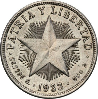 Kuba 1 Peso 1933 st. 3+