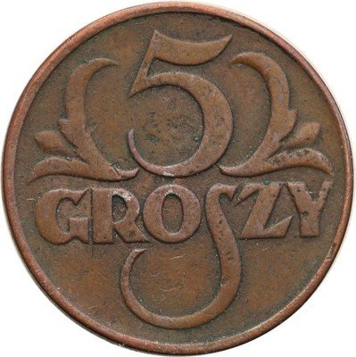 II RP 5 groszy 1934 st. 3 NAJRZADSZE