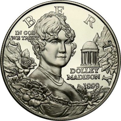 USA 1 dolar 1999 Dolley Madison st.L SREBRO