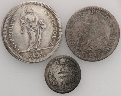 Watykan Klemens XI 1700-1721 lot 3 szt st. 4/3