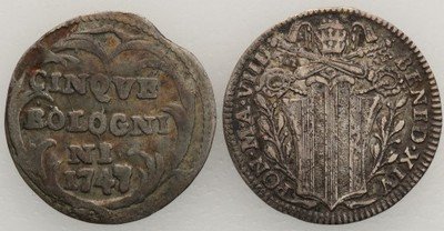 Watykan Benedykt XIV 1740-58 lot 2 szt st. 3