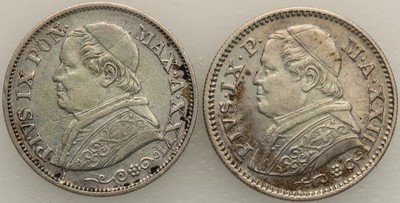 Watykan Pius IX 1846-78 10 soldi 1868 lot 2 szt