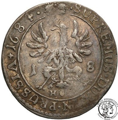 Niemcy Prusy ort 1684 Królewiec st.3+ ŁADNY