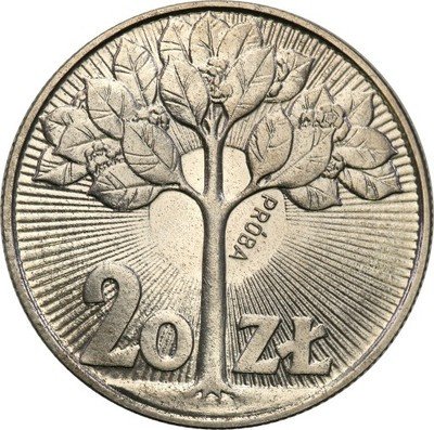 PRÓBA CuNi 20 złotych 1973 drzewko st.1