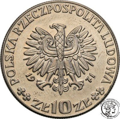 PRÓBA CuNi 10 złotych 1971 FAO kłosy st.1