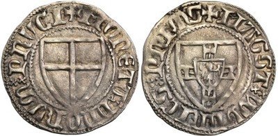 Zakon Krzyżacki Winrich 1351-90 szeląg st.2-