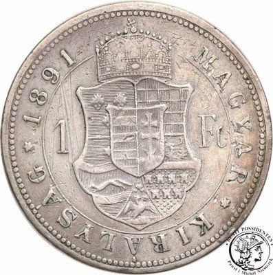 Węgry 1 Forint 1891 FJ I st.3