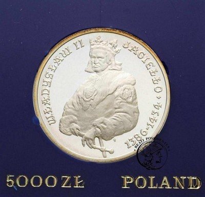 5000 złotych 1989 Wł. Jagiełło - półpostać st.L-