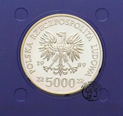 5000 złotych 1989 Wł. Jagiełło - półpostać st.L-
