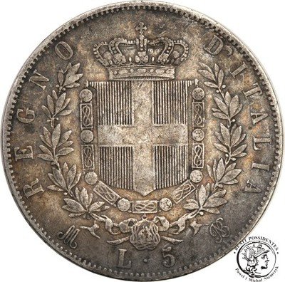 Włochy 5 Lirów 1872 st.3