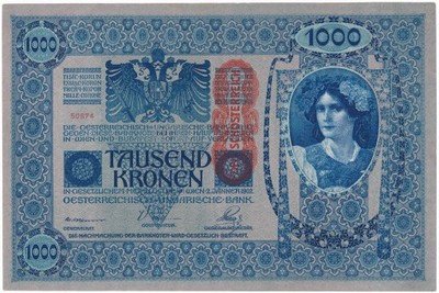 Banknot Austria 1000 koron 1902 (1919) st.1