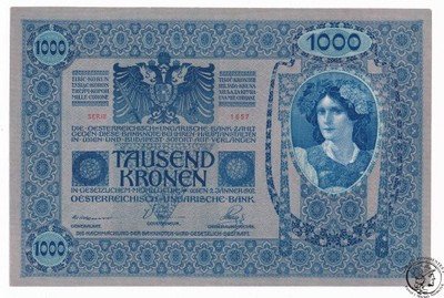 Banknot Austria 1000 koron 1902 (1919) st.1
