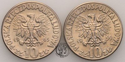 10 złotych 1959 + 1965 Kopernik zestaw 2 szt st.1-